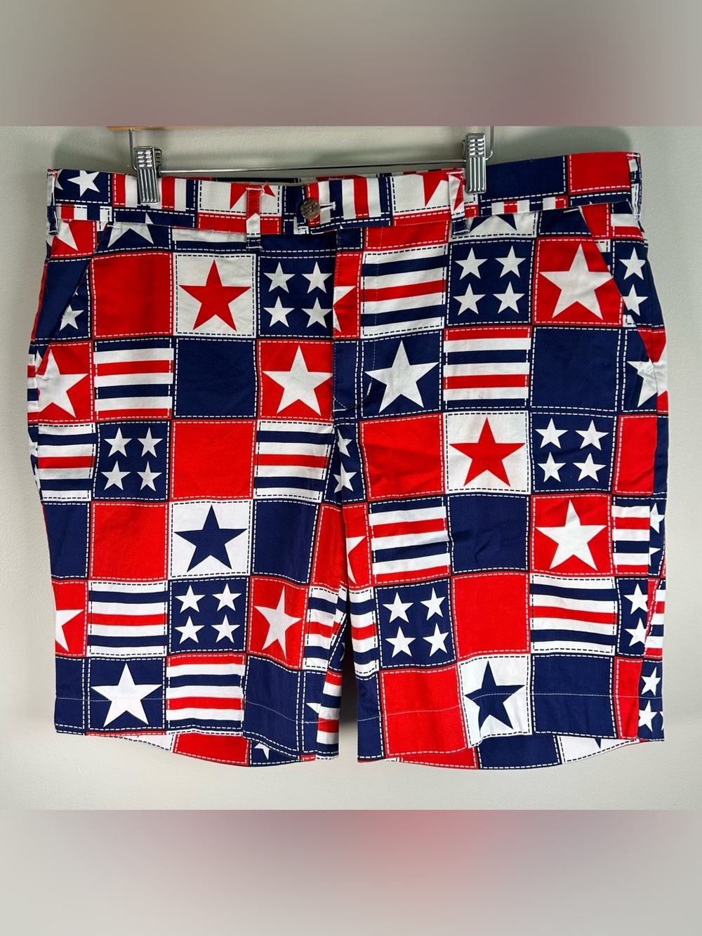 Loudmouth Golf Men’s Shorts Size 42 Heritage Patriotic Red White Blue Stars USA